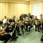 репетиция оркестра народных инструментов «Лирица», рук. Е.В. Мендыбаева (2018 год)