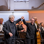Александр Лазарев, Александр Рудин и музыканты ГАСО. Фото предоставлено Московской филармонией