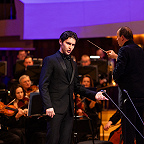 Игорь Онищенко, Василий Валитов и музыканты Ярославского симфонического оркестра. Фото Елены Смирновой предоставлено Фондом Елены Образцовой