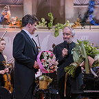 Денис Мацуев, Валерий Гергиев и музыканты РНМСО. Фото предоставлено пресс-службой Московской филармонии