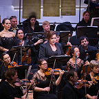 Мария Баракова, Альбина Шагимуратова и музыканты ГАСО. Фото предоставлено пресс-службой Московской филармонии