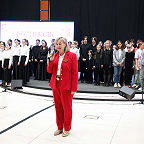 I Фестиваль-конкурс «Ринг. Битва музыкальных отрядов», Директор ДШИ им. М.Л.Ростроповича Смирнова Е.А. с поздравительным словом.