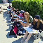 Юные художники на пленэре.