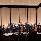 Павел Милюков, Нарек Ахназарян, Федор Безносиков и музыканты РНМСО. Фото автор