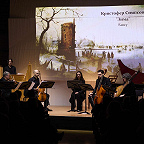 Сергей Фильченко, Николай Мартынов, Александр Гулин, Елене Гвритишвили, Феликс Антипов, Ася Гречищева. Фото предоставлено пресс-службой МКЗ «Зарядье»