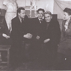 Преподаватели Костромского художественного училища. Кон. 1940-х - нач. 1950-х. Второй слева - М.С. Колесов, четвертый - Н.П. Шлеин, пятая - Л.К. Мазурова